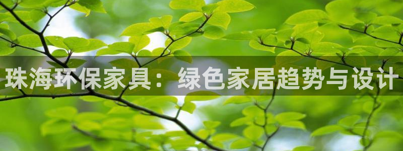 杏耀代理官网：珠海环保家具：绿色家居趋势与设计